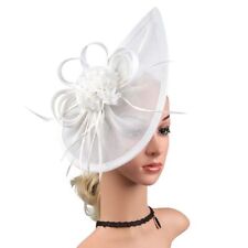 Women Feather Wedding Tea Party Fascinator Hat Mesh Headband Hair Clip
