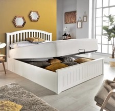 Grayson white wooden ottoman - white,