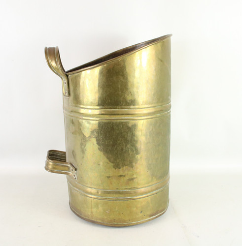 Vintage brass coal scuttle - brass,