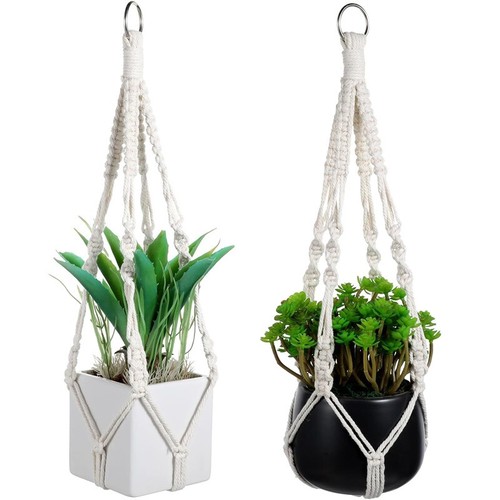 Handmade woven boho plant - woven,