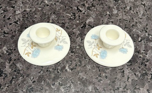 Pair wedgewood ice rose - pair,