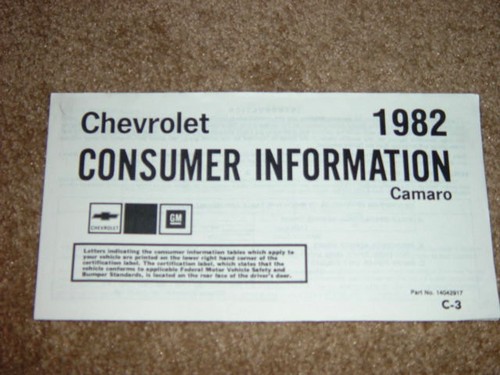 1982 camaro gm factory - 1982,