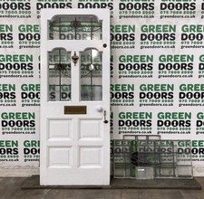 1930s LEADED FRONT DOOR GLASS