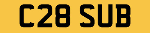 Subaru old reg number plate - old, a