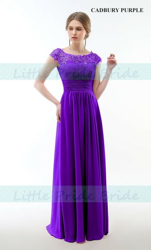Lacy chiffon scoop neck - chiffon,