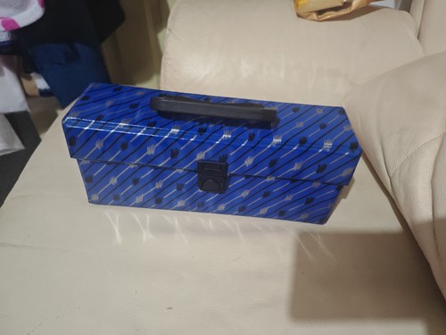 Vintage blue vinyl cassette - vinyl,