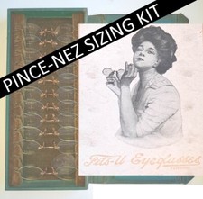 c.1905 Fits-U pince-nez spectacles sizing device optical optician rolled gold