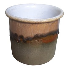 Handmade Artisan Pottery French Butter Keeper Ceramic Crock Cottage Drip Glaze