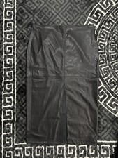 Long Line Black Faux Leather