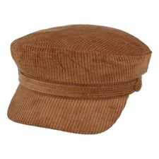 Corduroy Sailor Cap - Fiddler Breton Captain Hat - Black Wool Mariner Fisherman
