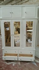 HANDMADE AYLESBURY (WHITE) 4 DRAWER TRIPLE WARDROBE (MIRRORED) NOT FLAT-PACK!!!