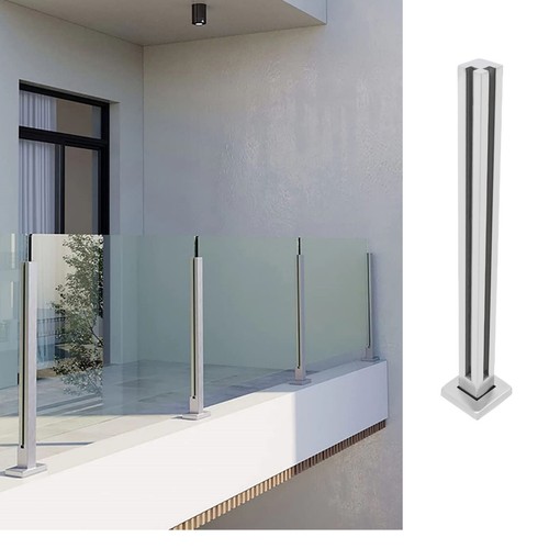 Glass railing corner post - glass,
