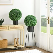 40cm Artificial Topiary Balls Set of 2 Hanging Faux Boxwood Balls for Home