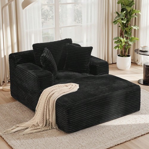 Corduroy chaise lounge sofa - corduroy,