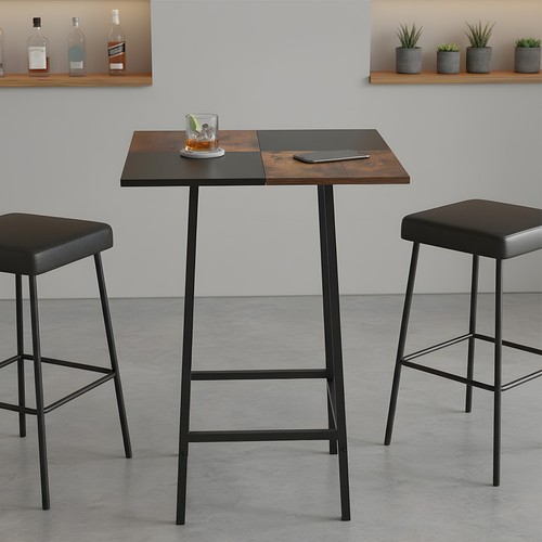 Industrial square bar table - square,