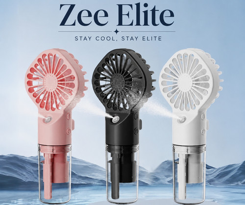 Handheld mist fan with water - with,
