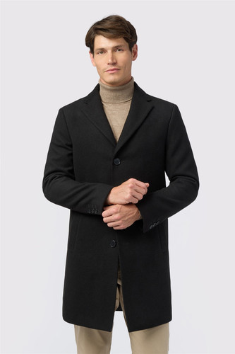 Black overcoat coat 100 - coat, 100%