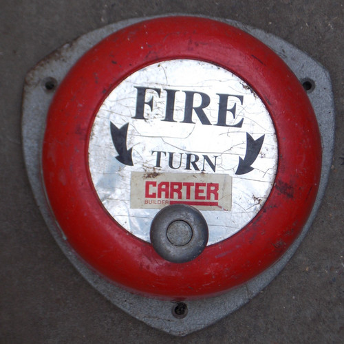 Vintage hand crank fire alarm - fire,
