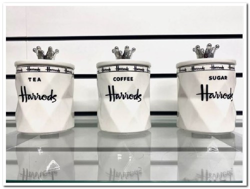 Harrods tea coffee sugar jar - tea,