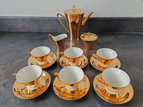 Vintage gold porcelain - vintage, full