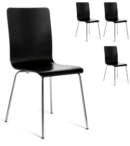 Dining chairs set black - dining, 4