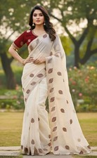 Embroidery saree bollywood party wear designer indian wedding women sari blouse