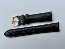 GENUINE ROTARY BLACK LEATHER WATCH STRAP SIZE 20MM CURVED ENDS FITS WATCH BETTER