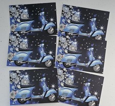 Vespa Club Of Britain Christmas Xmas Cards And Envelopes Pack Of 6 Vintage Vespa