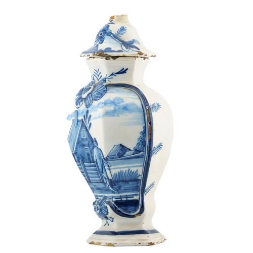 Dutch claw mark delftware vase - claw,