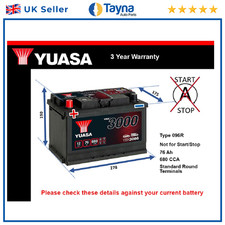 Car Battery YBX3086 Yuasa 096R