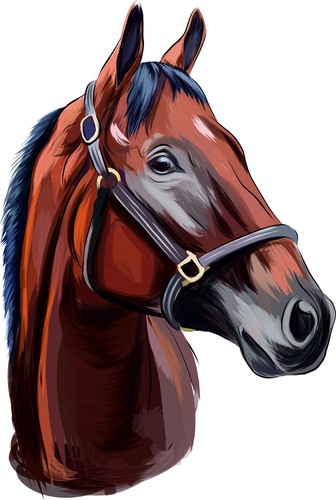 Horse head sticker brown