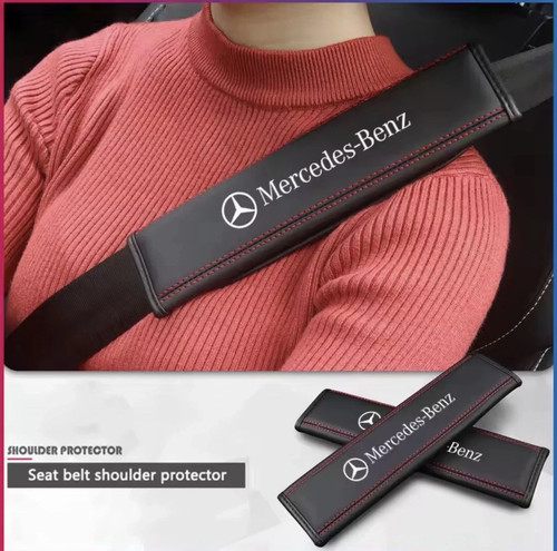 2pc leather car seat belt - leather,