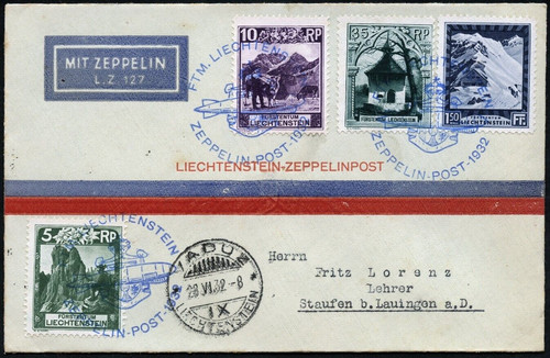 Zeppelin liechtenstein 1932 - zeppelin,