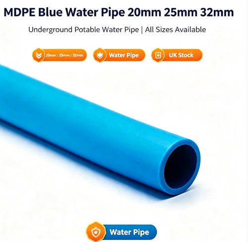 Mdpe blue water pipe 20mm - pipe,