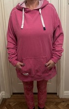 Lazy Jacks Hot Pink 100% Cotton  Woman's Hoodie 52”  Chest Uk L Long Easy Wear 
