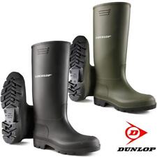 DUNLOP UNISEX WATERPROOF RUBBER GREEN / BLACK SNOW WELLIES WELLINGTON BOOTS NEW