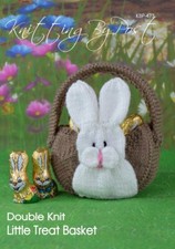 New Knitting Pattern Little Treat Basket Knitting by Post Easter Gift A5 Leaflet