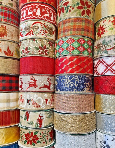 Christmas ribbons wired edged - christmas,