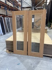 78x27” 35mm Pre Finished Oak P10 Glaze Internal Doors (price For Both)