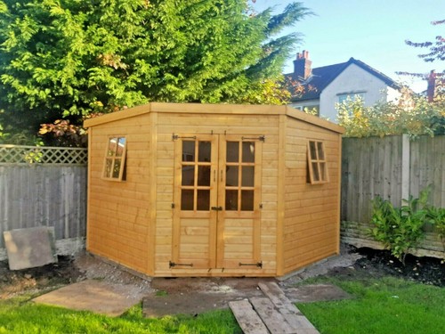 9x9ft corner summerhouse shed - 9x9ft,