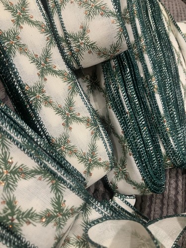 Christmas ribbon wired edge - ribbon,