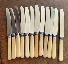 12 Old Faux Bone Handled