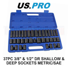 US PRO Tools 37PC 3/8" & 1/2"