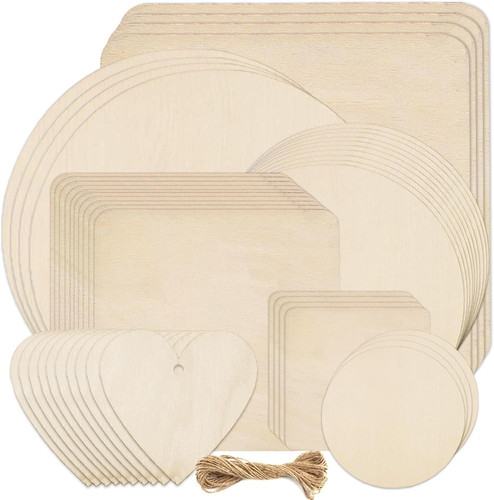 46pcs unfinished blank wood - 46pcs,