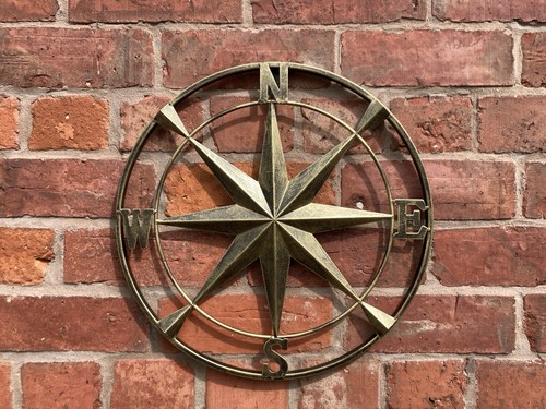 Coloured metal wall compass - metal,