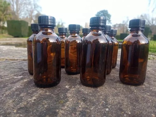 Amber glass dropper bottles - glass,