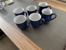 Set Of Classic Blue Denby Mugs