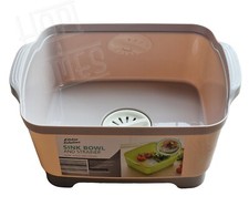 Washing Up Bowl With Water Drainer Plug Kitchen Sink Basin Strainer Dishes Soak