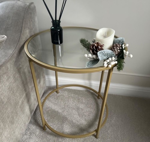 Gold metal end table - end,