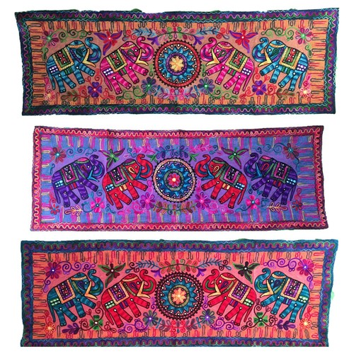Embroidered elephant table - elephant,